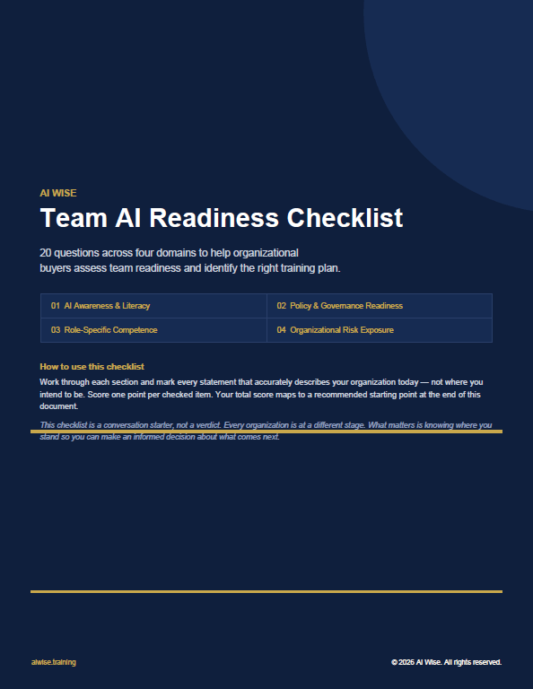 AI Wise - Team AI Readiness Checklist